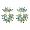 304 Stainless Steel Glass Stud Earrings for Women EJEW-M095-14G-01-2