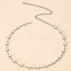 Alloy with Plastic Pearl Flower Link Chain Waist Beads FS-WG336A0-02-1