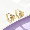 Flower Brass Hoop Earrings EJEW-Z102-02G-1