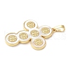 Brass Pave Natural White Shell Pendants KK-S522-01D-G-2