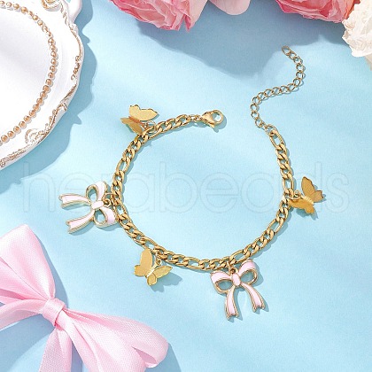 304 Stainless Steel Figaro Chains Bracelets BJEW-JB11604-01-1