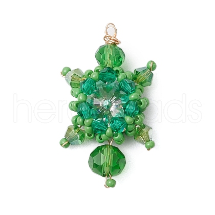 Seed Beads Beaded Charms PALLOY-MZ00351-02-1