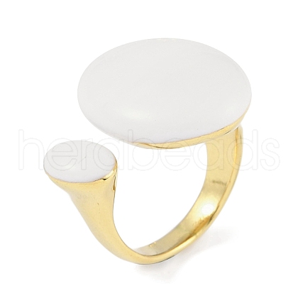Oval 304 Stainless Steel Open Cuff Ring for Women RJEW-C099-04G-02-1