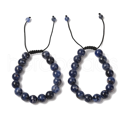 10mm Round Natural Sodalite Braided Bead Bracelets BJEW-C067-01C-03-1