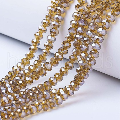 Electroplate Glass Beads Strands EGLA-A034-T4mm-A12-1