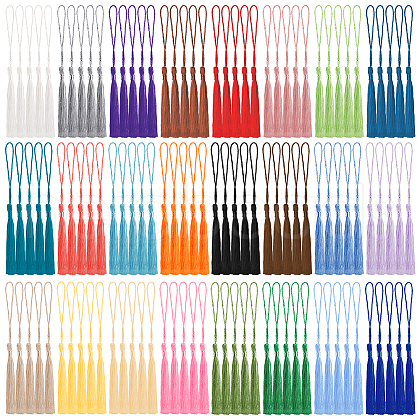 SOFPLATE 120Pcs 24 Colors Polyester Tassel Decorations HJEW-SP0001-06-1