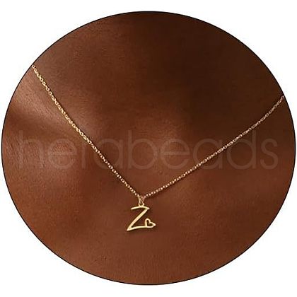 Fashionable Brass Letter Heart Pendant Necklaces for Women FS-WGD0E1D-26-1