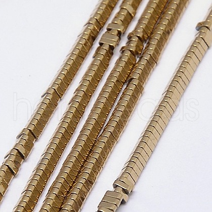 Electroplate Non-magnetic Synthetic Hematite Beads Strands G-J174-3x3mm-04-1