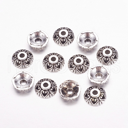 Tibetan Style Alloy Bead Caps LFH10353Y-NF-1