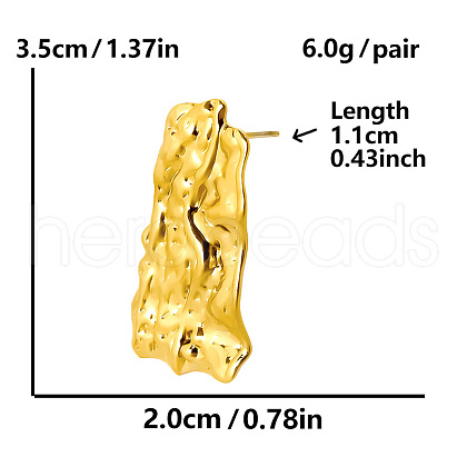 304 Stainless Steel Unique Textured Stud Earrings Women's Jewelry CV5895-2-1