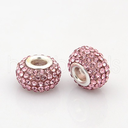 Resin Rhinestone European Beads CPDL-J018-15x10mm-27S-1