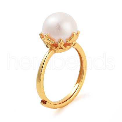 Mother's Day Jewellery Round Natural Pearl Finger Rings STER-Z009-05G-1