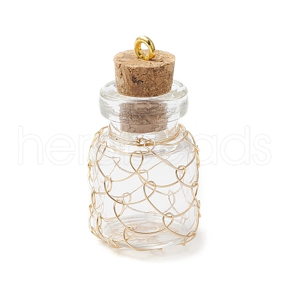 Glass Bottles Pendants PALLOY-JF03917-1