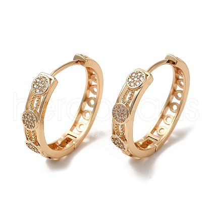 Brass Micro Pave Cubic Zirconia Hoop Earrings EJEW-M238-54KCG-1