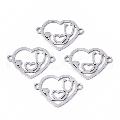Tarnish Resistant Valentine's Day 201 Stainless Steel Links Connectors STAS-N091-114-1
