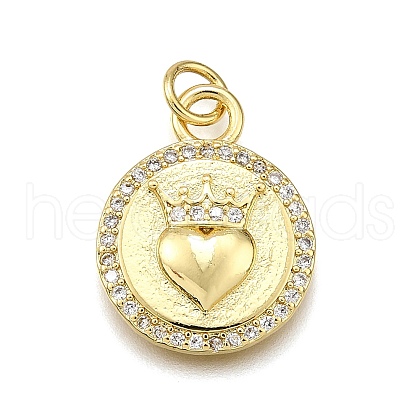 Rack Plating Brass Micro Pave Cubic Zirconia Pendants KK-K401-82G-1