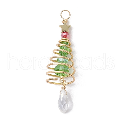 Christmas Theme Copper Wired Glass Big Pendants PALLOY-JF02855-1