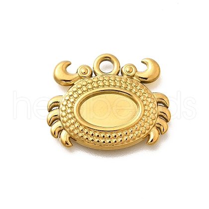 304 Stainless Steel Pendant Cabochon Settings STAS-E545-04C-G-1