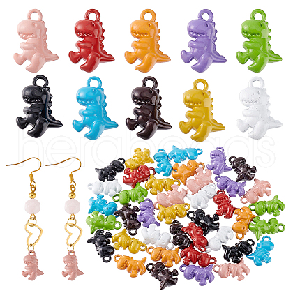   40Pcs 10 Colors Alloy Pendants FIND-PH0021-28-1
