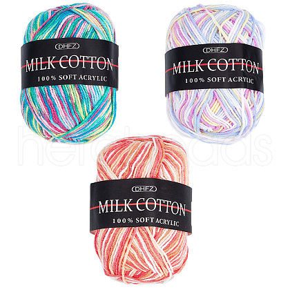 Gorgecraft 3 Rolls 3 Colors 3-Ply Crochet Yarn OCOR-GF0002-46-1