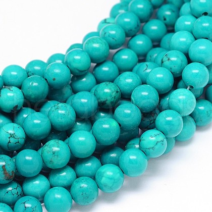 Natural Howlite Round Bead Strands X-TURQ-E022-38B-8mm-1