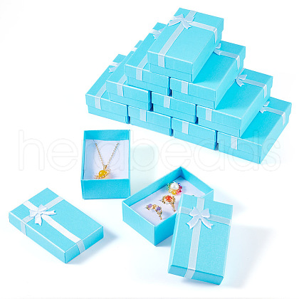 Rectangle Paper Jewelry Storage Gift Boxes with Bowknot CON-TAC0014-09B-1
