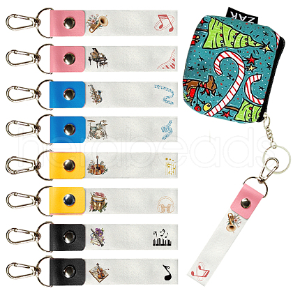 PU Leather & Cotton Name Marker Keychain AJEW-WH0514-038-1