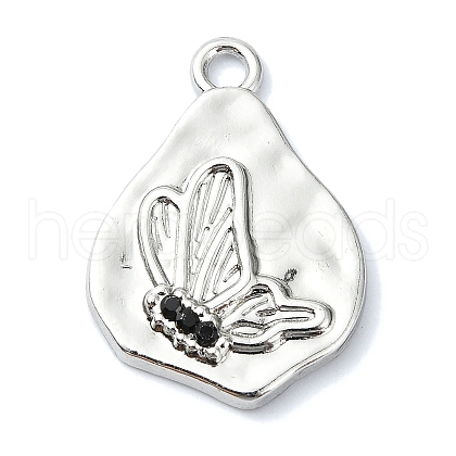 Rack Plating Alloy with Rhinestone Pendants FIND-Z051-02P-01-1