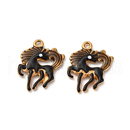 304 Stainless Steel Enamel Pendants STAS-Q363-13B-G-1