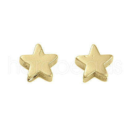Rack Plating Brass Beads KK-C056-08A-G-1