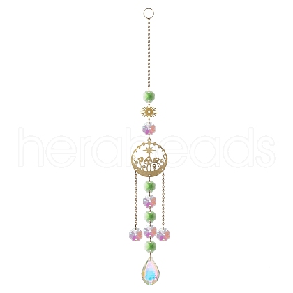 Glass Teardrop Pendant Decoration PW-WG75590-05-1