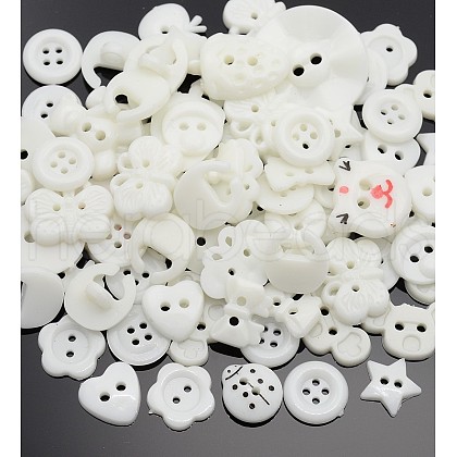 Dyed Mixed Shapes and Mixed Size Acrylic Buttons BUTT-X0035-1