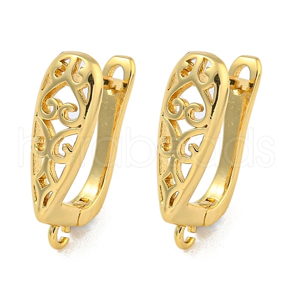 Rack Plating Brass Hoop Earring Findings EJEW-C102-25G-1