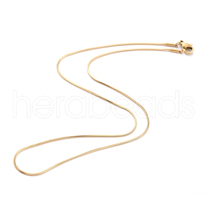 304 Stainless Steel Square Snake Chain Necklaces STAS-G244-83B-G-1