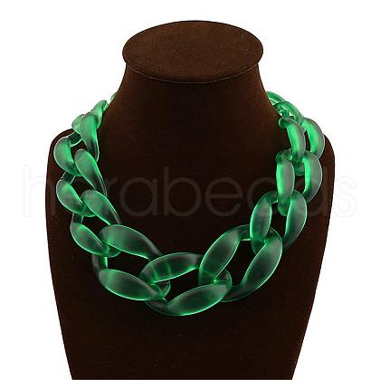 Frosted Acrylic Chunky Twisted Chain Necklacs for Women FS-WG1B9A7-02-1