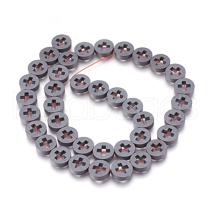 Non-magnetic Synthetic Hematite Bead Strands G-I208-09F-A-1