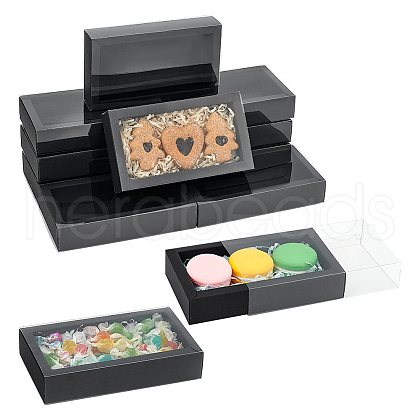 Foldable Paper Drawer Boxes with Clear Plastic Cover CON-WH0095-68A-04-1