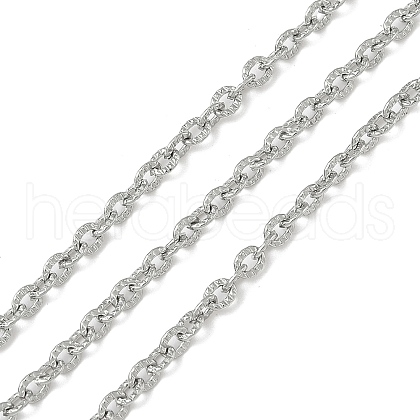 Tarnish Resistant 304 Stainless Steel Textured Cable Chains CHS-H012-02P-1-1