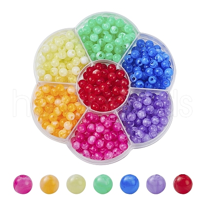 7 Style Acrylic Beads MACR-YW0001-56A-1