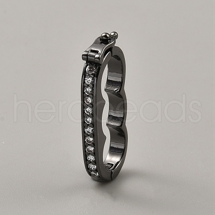 Brass Micro Pave Clear Cubic Zirconia Peanut Enhancer Clasps FIND-WH0139-238B-1