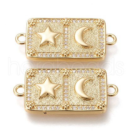 Brass Micro Pave Cubic Zirconia Links Connectors ZIRC-F116-19-G-1