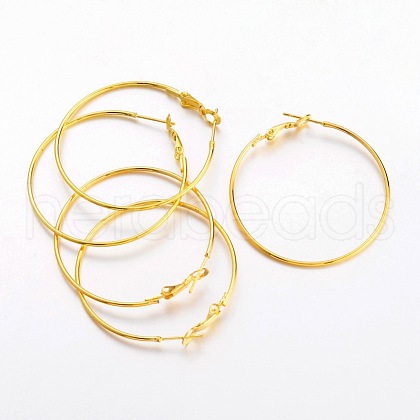 Brass Earring Findings Hoops EC108-3NFG-1