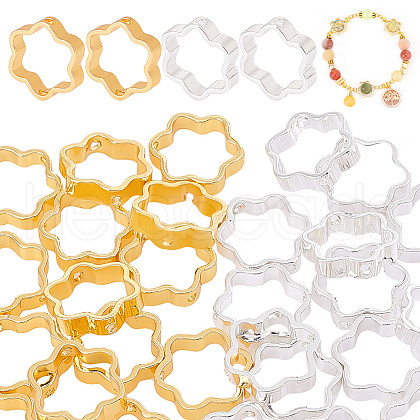   40Pcs 2 Colors Rack Plating Brass Bead Frames KK-PH0006-31-1