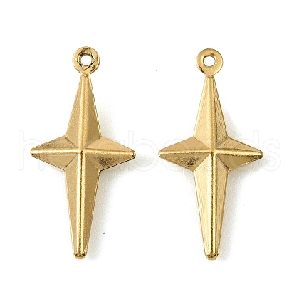 304 Stainless Steel Pendants. Star Charm STAS-A190-04G-1