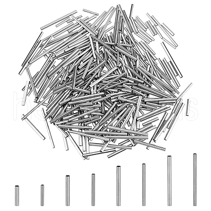 DICOSMETIC 320Pcs 8 Style 304 Stainless Steel Tube Beads STAS-DC0015-55-1