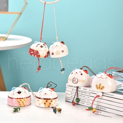 Porcelain Lucky Cat Pendant Decorations ANIM-PW0002-43-1