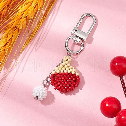 Glass Sead Beads Loom Pendant Decorations HJEW-MZ00147-1