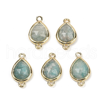 Natural Amazonite Faceted Connector Charms G-L514-048P-07-1
