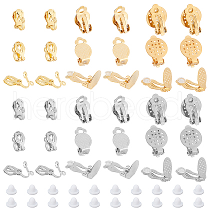 DICOSMETIC 36Pcs 6 Style 304 Stainless Steel Clip-on Earring Findings STAS-DC0001-29-1