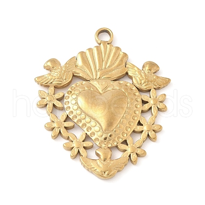 304 Stainless Steel Pendants STAS-R162-03G-03-1